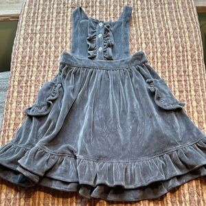 Kate Quinn velour ruffle pinafore